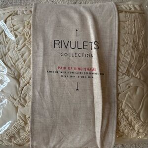 Anthropologie Rivulets Collection Pair Cream King Shams NIP